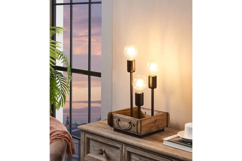Bordlampe Eglo Wootton - Brun/Svart - Belysning - Innendørsbelysning & Lamper - Bordlampe
