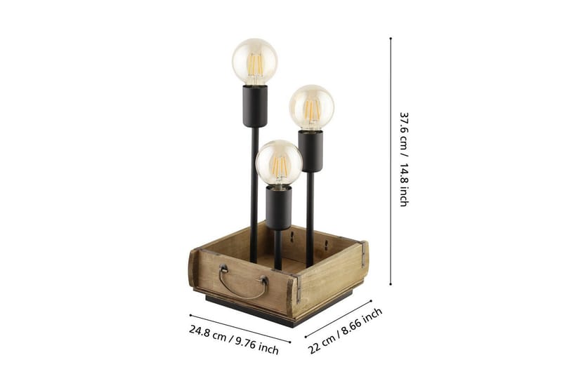 Bordlampe Eglo Wootton - Brun/Svart - Belysning - Innendørsbelysning & Lamper - Bordlampe