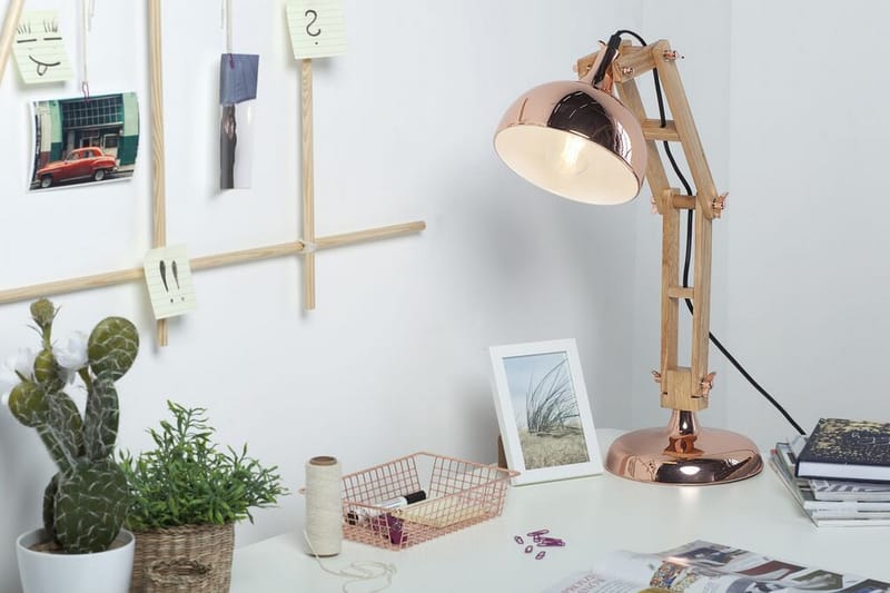 Skrivebordslampe Salado 53 cm - Kobber - Leselampe bord - Skrivebordslampe & kontorlampe