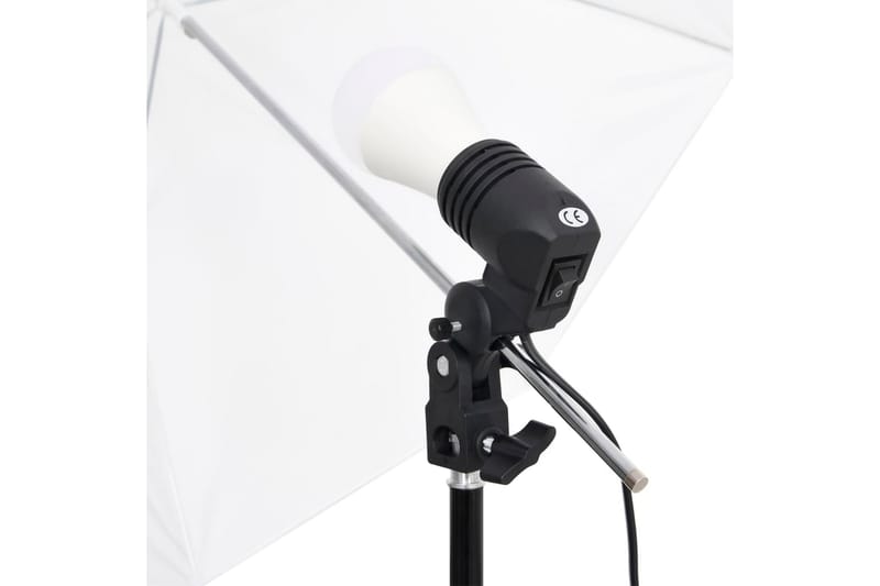 Studiobelysningssett med bakgrunner og paraplyer - Hvit - Fotobelysning & studiobelysning