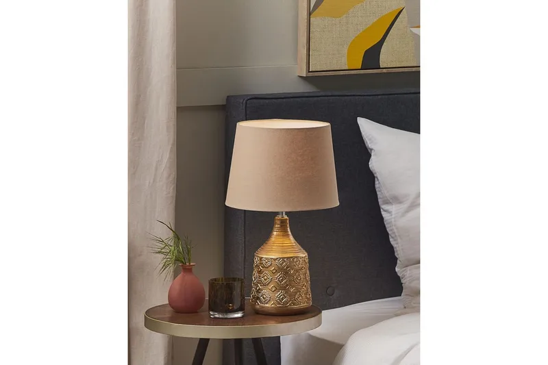 Galatea Bordlampe 47 cm E14 - Bronse/Beige - Belysning - Innendørsbelysning & Lamper - Bordlampe