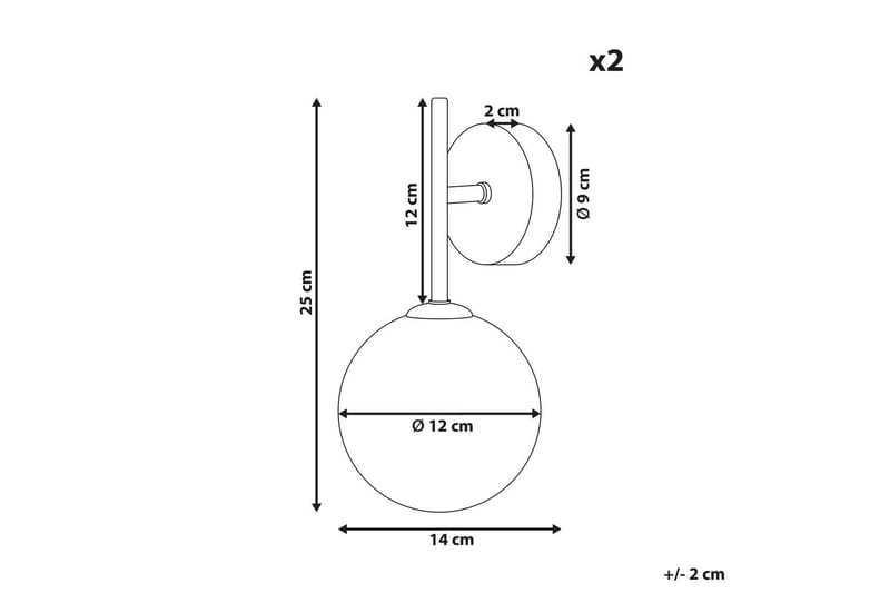 Gavdos Vegglampe 2 stk G9 - Gull - Belysning - Innendørsbelysning & Lamper - Vegglampe - Veggarmatur