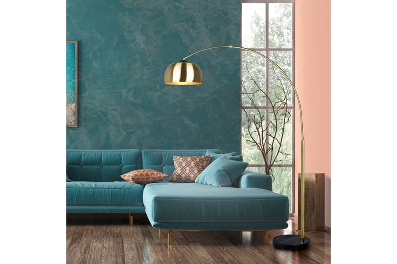 Argentina Gulvlampe E27 Mattmessing - Belysning - Innendørsbelysning & Lamper - Gulvlampe