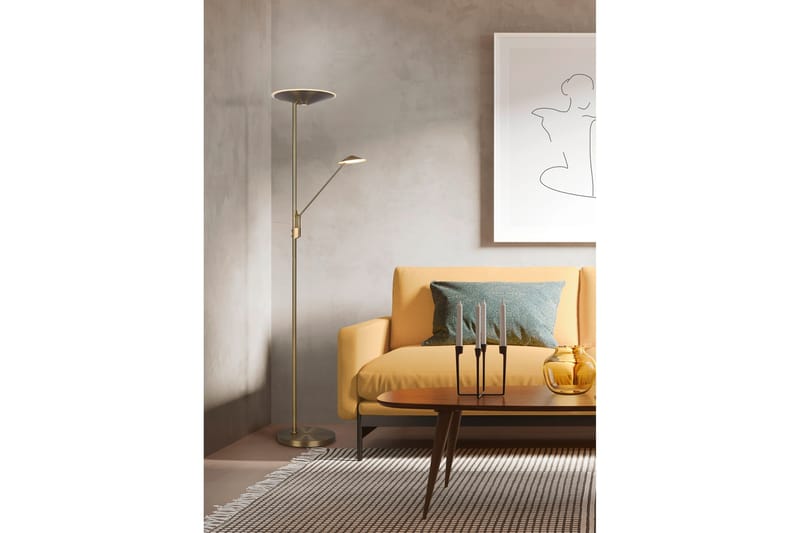 Brantford LED-Gulvlampe Antikk Messing - Trio Lighting - Belysning - Innendørsbelysning & Lamper - Gulvlampe