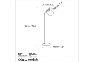 Gulvlampe Cartin Svart - Svart - Belysning - Innendørsbelysning & Lamper - Gulvlampe