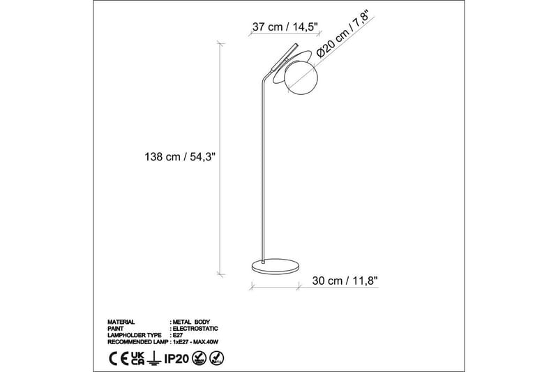 Gulvlampe Cartin Svart - Svart - Belysning - Innendørsbelysning & Lamper - Gulvlampe