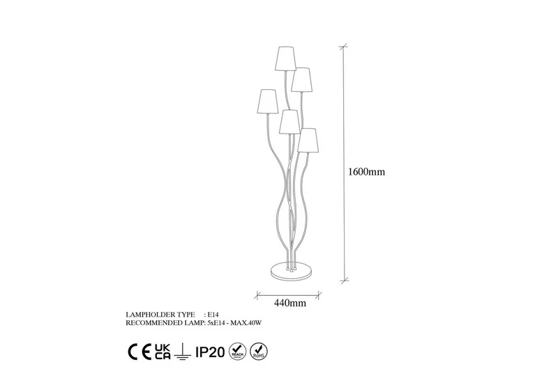 Gulvlampe Crestor Flerfarget / Narwanike farger - Flerfarget / Narwanike farger - Belysning - Innendørsbelysning & Lamper - Gulvlampe