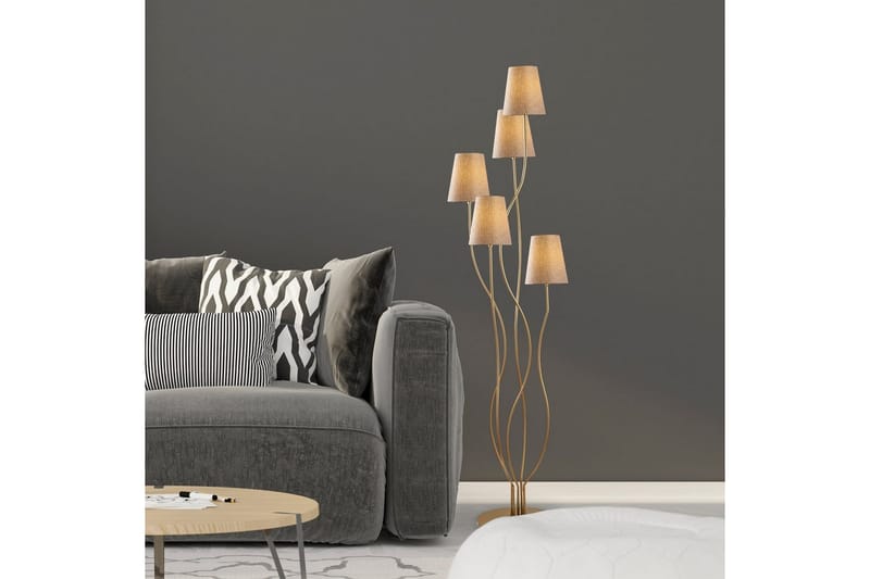 Gulvlampe Crestor Gull / Beige - Gull / Beige - Belysning - Innendørsbelysning & Lamper - Gulvlampe