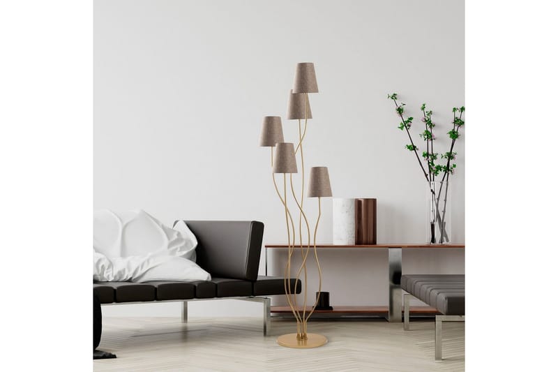 Gulvlampe Crestor Gull / Beige - Gull / Beige - Belysning - Innendørsbelysning & Lamper - Gulvlampe