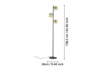 Gulvlampe Eglo Altamira Svart/Messing - Belysning - Innendørsbelysning & Lamper - Gulvlampe