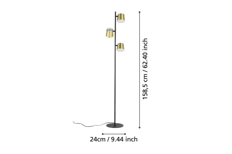 Gulvlampe Eglo Altamira Svart/Messing - Belysning - Innendørsbelysning & Lamper - Gulvlampe