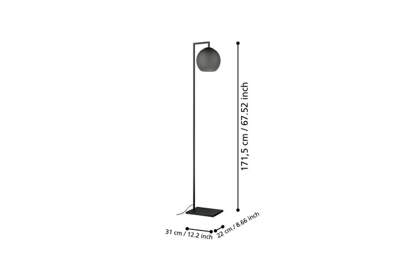 Gulvlampe Eglo Arangona Svart/Grå - Belysning - Innendørsbelysning & Lamper - Gulvlampe