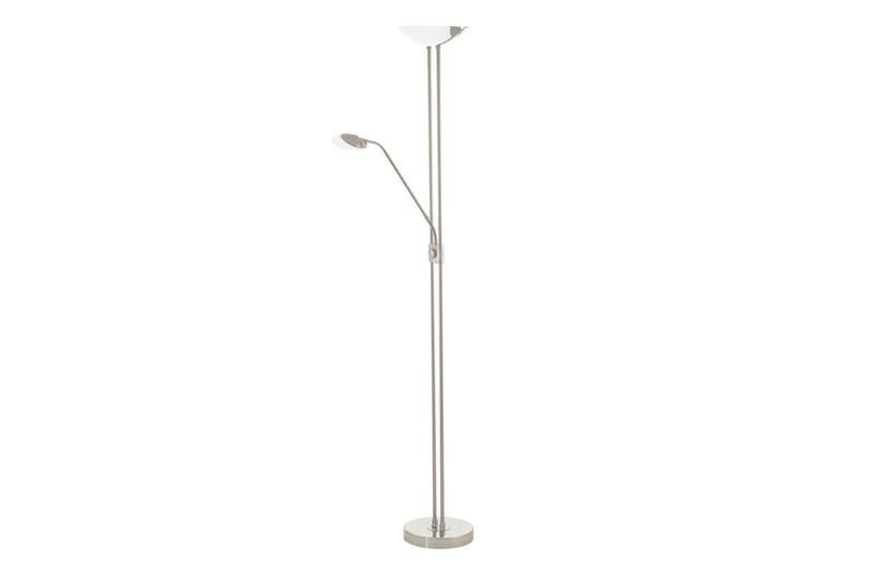 Gulvlampe Eglo Baya LED nikkel-matt hvit, satinert, Hvit/Grå