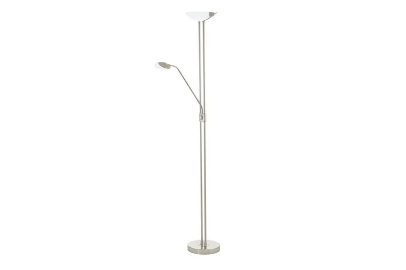 Gulvlampe Eglo Baya LED nikkel-matt hvit, satinert, Hvit/Grå