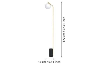 Gulvlampe Eglo Betulia Svart/Messing Opalhvit - Belysning - Innendørsbelysning & Lamper - Gulvlampe