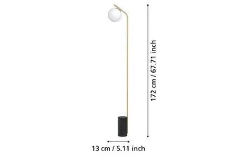 Gulvlampe Eglo Betulia Svart/Messing Opalhvit - Belysning - Innendørsbelysning & Lamper - Gulvlampe