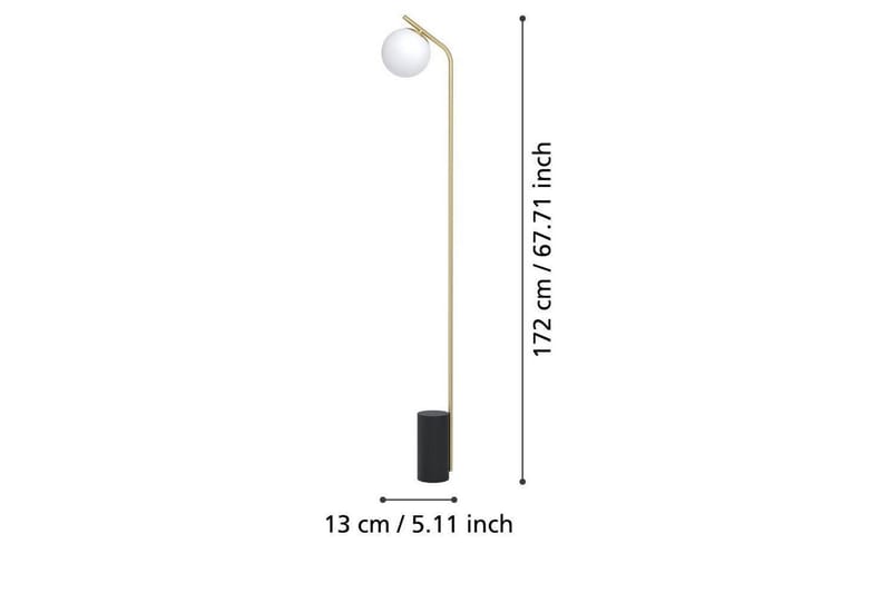 Gulvlampe Eglo Betulia Svart/Messing Opalhvit - Belysning - Innendørsbelysning & Lamper - Gulvlampe