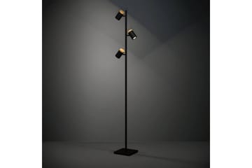 Gulvlampe Eglo Cartagena Svart/Tre med 3 Lamper - Belysning - Innendørsbelysning & Lamper - Gulvlampe