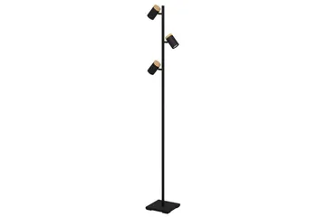 Gulvlampe Eglo Cartagena Svart/Tre med 3 Lamper - Belysning - Innendørsbelysning & Lamper - Gulvlampe