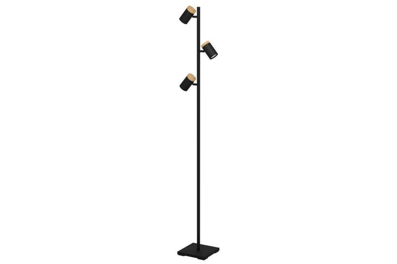 Gulvlampe Eglo Cartagena Svart/Tre med 3 Lamper - Belysning - Innendørsbelysning & Lamper - Gulvlampe