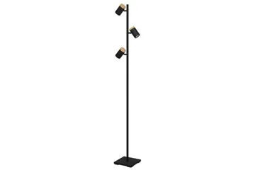 Gulvlampe Eglo Cartagena Svart/Tre med 3 Lamper - Belysning - Innendørsbelysning & Lamper - Gulvlampe