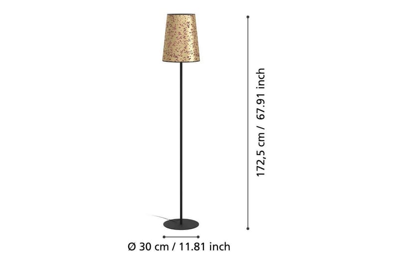 Gulvlampe Eglo Castuera Gull med Roseblad - Belysning - Innendørsbelysning & Lamper - Gulvlampe