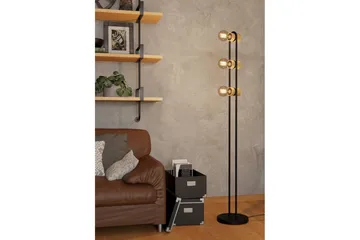 Gulvlampe Eglo Chieveley med 3 Lamper - Svart/Brun - Belysning - Innendørsbelysning & Lamper - Gulvlampe