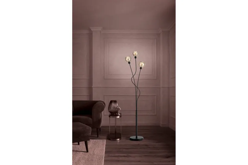 Gulvlampe Eglo Creppo Gull/Svart - Belysning - Innendørsbelysning & Lamper - Gulvlampe