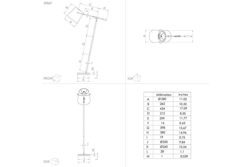 Gulvlampe Eglo Granadillos Svart - Belysning - Innendørsbelysning & Lamper - Gulvlampe