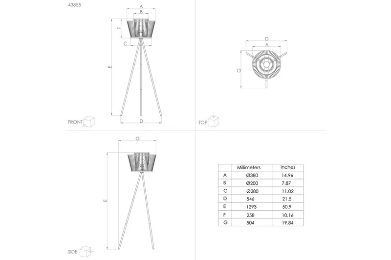 Gulvlampe Eglo Hykeham - Svart - Belysning - Innendørsbelysning & Lamper - Gulvlampe
