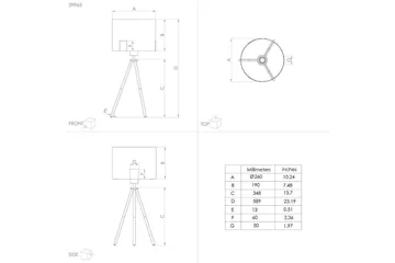Gulvlampe Eglo Tortola 1 Svart/Messing - Belysning - Innendørsbelysning & Lamper - Gulvlampe