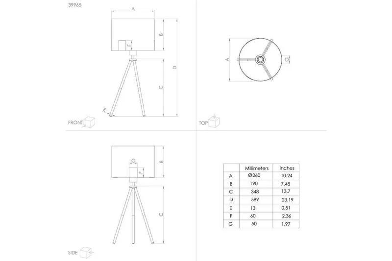 Gulvlampe Eglo Tortola 1 Svart/Messing - Belysning - Innendørsbelysning & Lamper - Gulvlampe