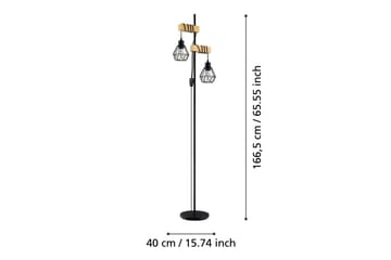 Gulvlampe Eglo Townshend 5 med 2 Lamper - Svart/Brun - Belysning - Innendørsbelysning & Lamper - Gulvlampe