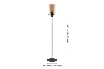 Gulvlampe Eglo Polverara Svart/Amber - Belysning - Innendørsbelysning & Lamper - Gulvlampe