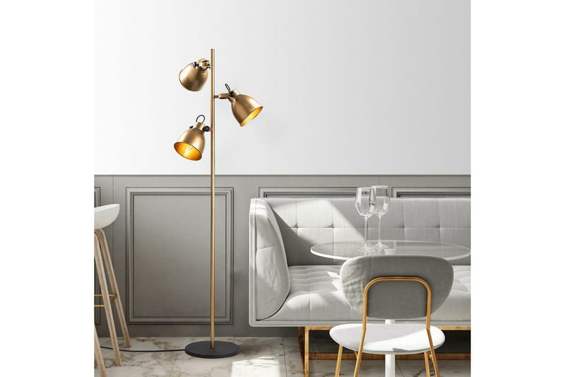 Gulvlampe Elber Gull - Gull - Belysning - Innendørsbelysning & Lamper - Gulvlampe