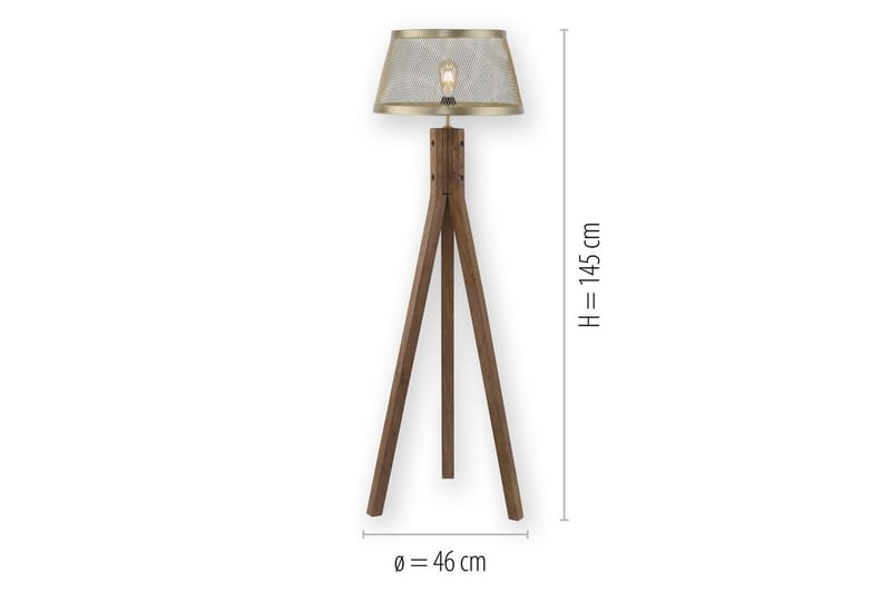 Gulvlampe Frederik - 46x145x46 cm - Belysning - Innendørsbelysning & Lamper - Gulvlampe