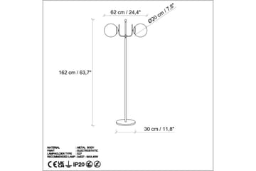Gulvlampe Gevir Svart - Svart - Belysning - Innendørsbelysning & Lamper - Gulvlampe