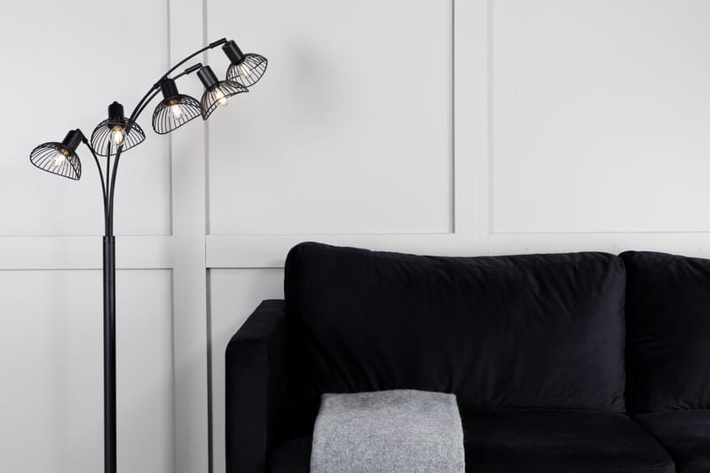 Gulvlampe Chavannes Dimbar LED Stor Svart - Gulvlampe - Femarmet gulvlampe - Lamper gang
