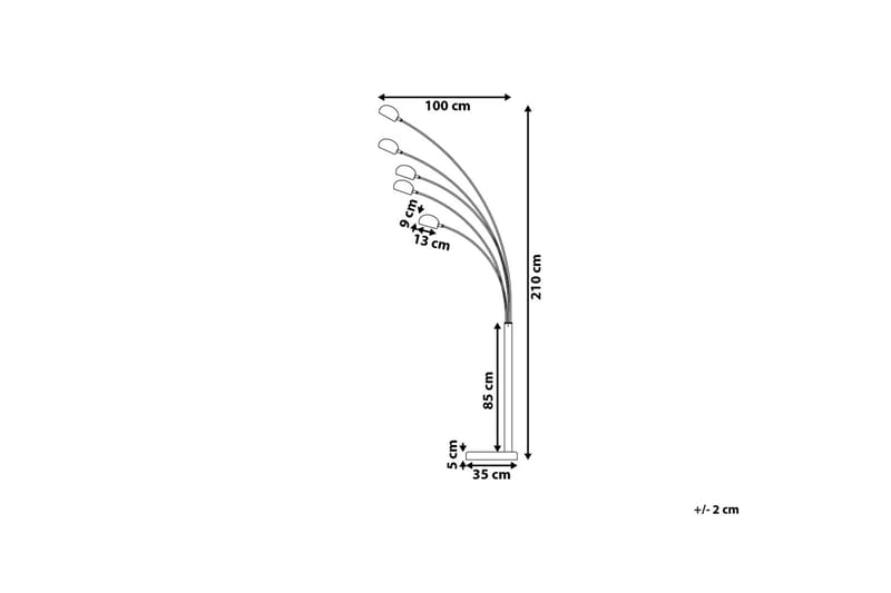 Gulvlampe Flinders 210 cm - Gull - Gulvlampe - Femarmet gulvlampe - Lamper gang
