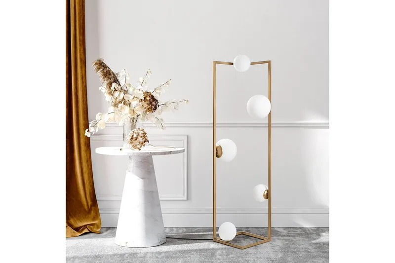 Gulvlampe Hjørne Gull - Gull - Belysning - Innendørsbelysning & Lamper - Gulvlampe