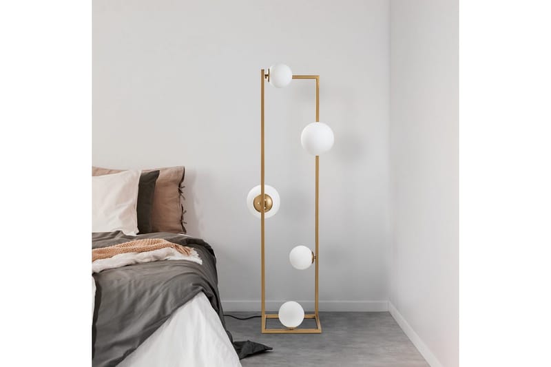 Gulvlampe Hjørne Gull - Gull - Belysning - Innendørsbelysning & Lamper - Gulvlampe