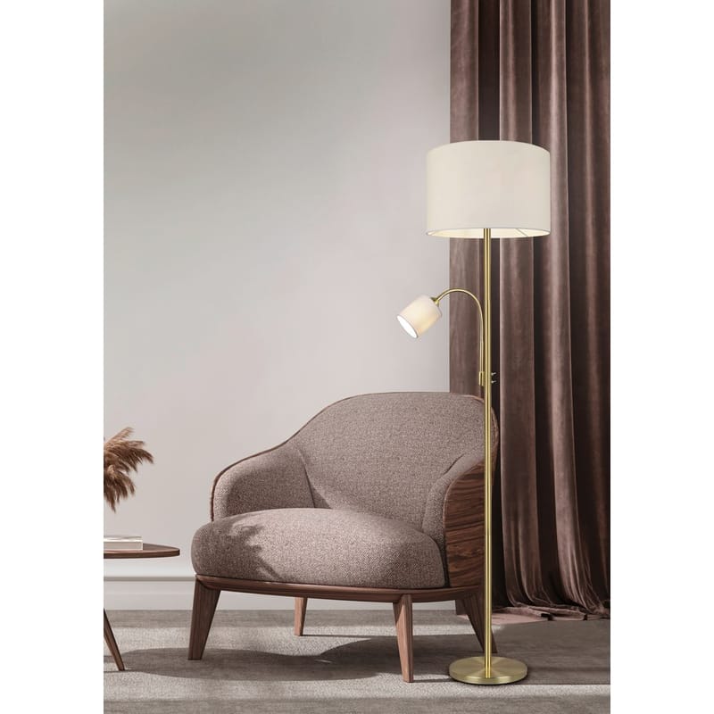 Gulvlampe Hotel - Matt messing - Belysning - Innendørsbelysning & Lamper - Gulvlampe