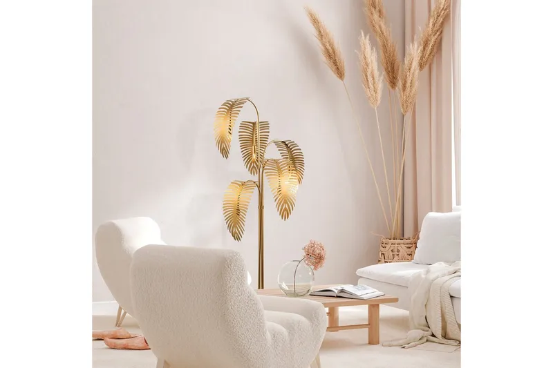Gulvlampe Kavilashm Gull - Gull - Belysning - Innendørsbelysning & Lamper - Gulvlampe