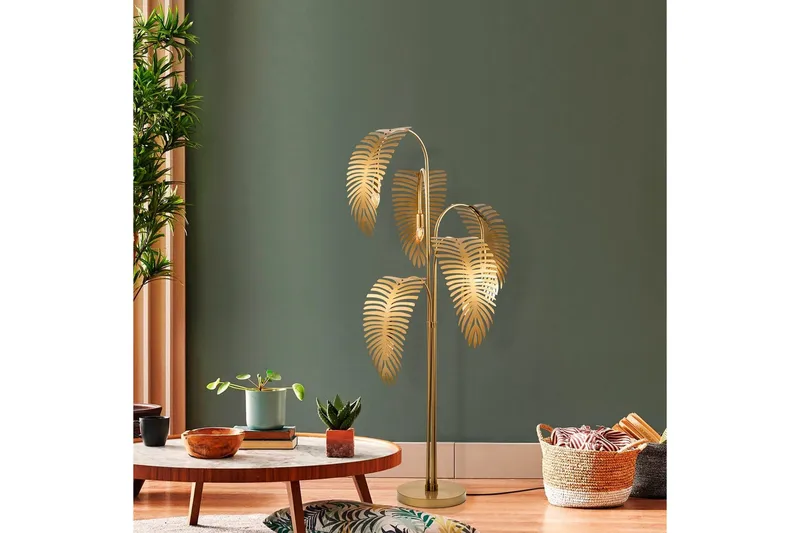 Gulvlampe Kavilashm Gull - Gull - Belysning - Innendørsbelysning & Lamper - Gulvlampe