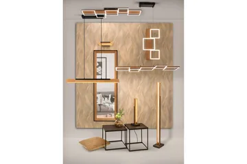 Kerala LED-Gulvlampe Mattsvart/Tre - Belysning - Innendørsbelysning & Lamper - Gulvlampe