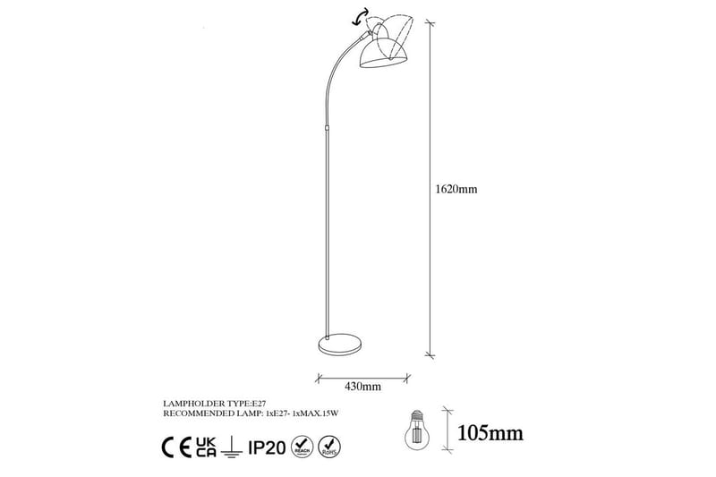 Gulvlampe Masatsune Svart / Antikk - Svart / Antikk - Belysning - Innendørsbelysning & Lamper - Gulvlampe