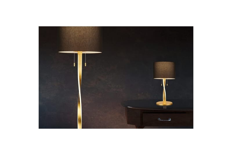 Gulvlampe Nandor - Svart/gull - Belysning - Innendørsbelysning & Lamper - Gulvlampe