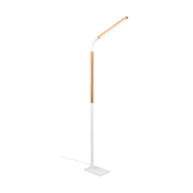 Gulvlampe Norris - Matt hvit/tre - Belysning - Innendørsbelysning & Lamper - Gulvlampe