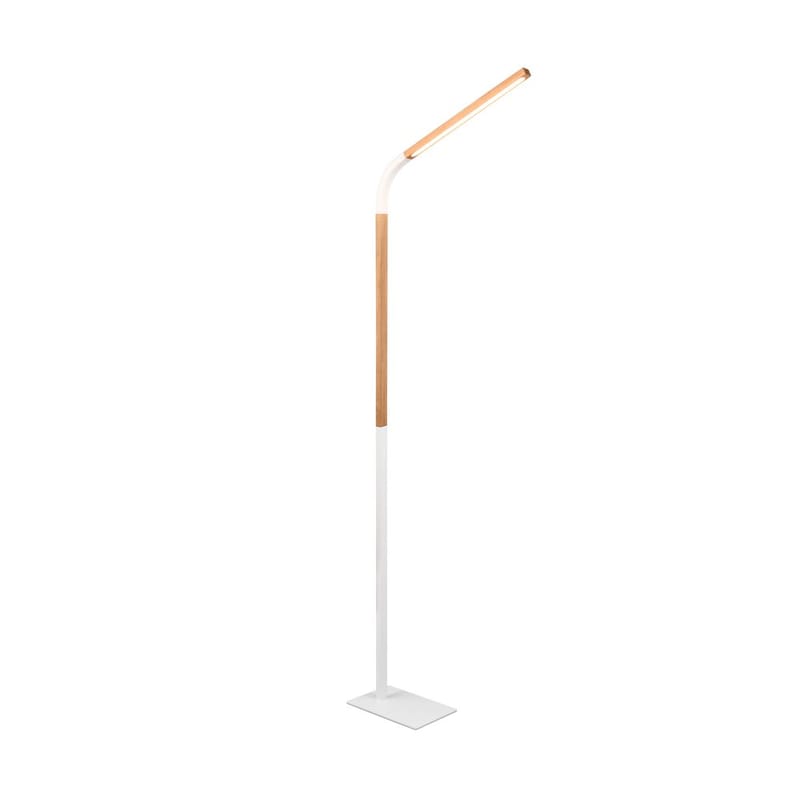 Gulvlampe Norris - Matt hvit/tre - Belysning - Innendørsbelysning & Lamper - Gulvlampe