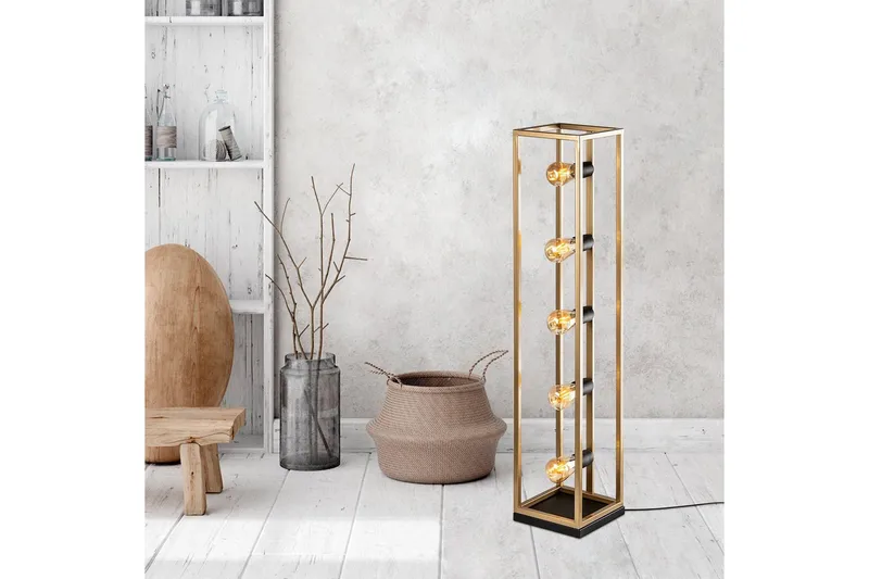 Gulvlampe Orika Gull - Gull - Belysning - Innendørsbelysning & Lamper - Gulvlampe